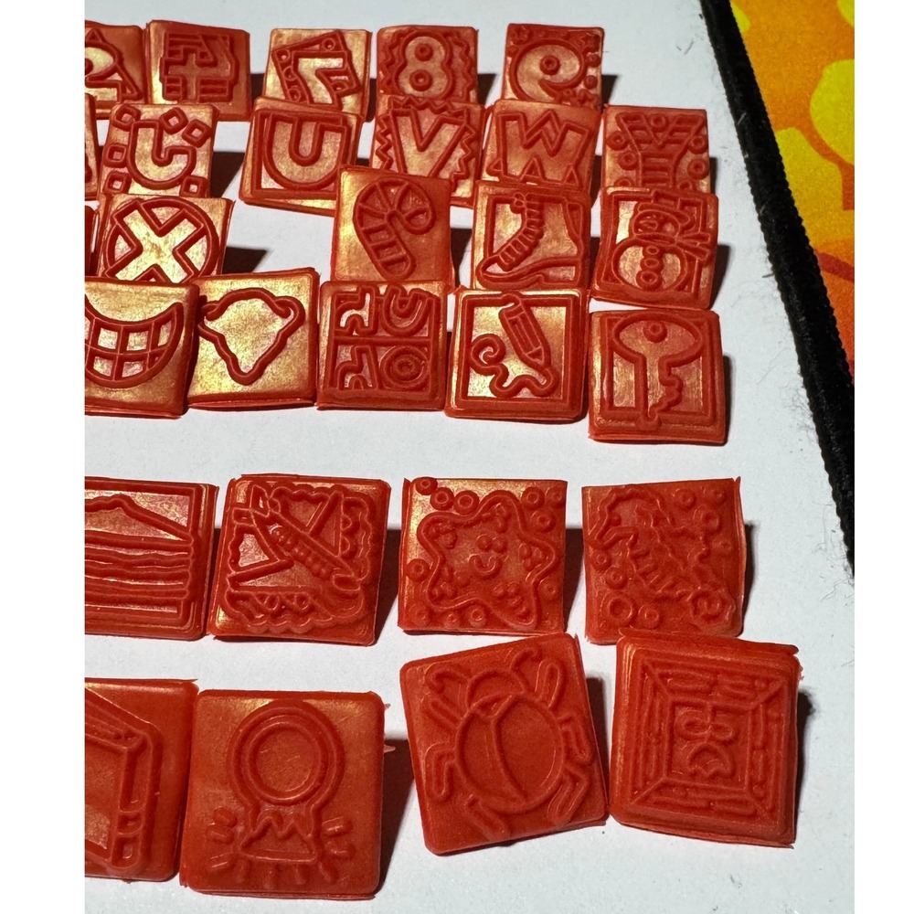 Fiskars Interchangeable Rubber Stamp Set Red Icons Symbols with Blue Base Lot - Picture 9 of 16
